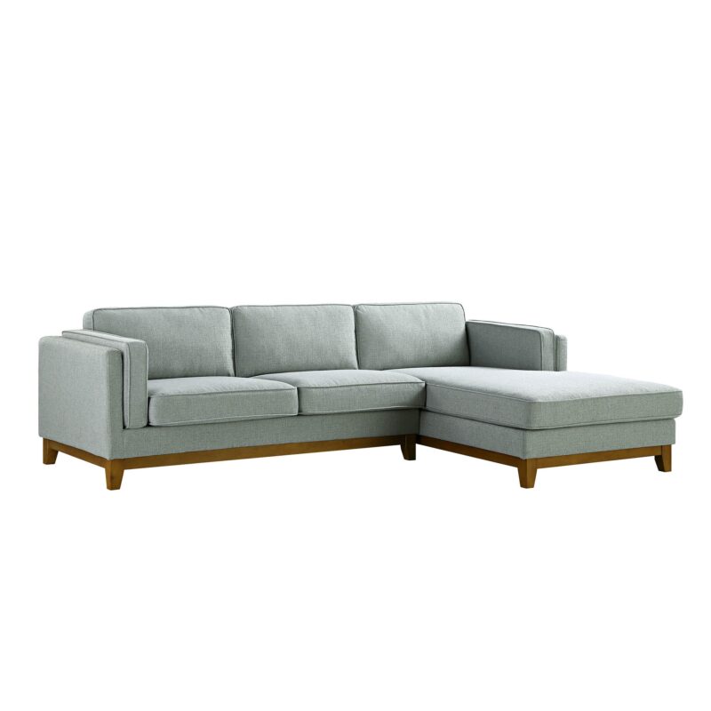 Dipley Sage Woven Fabric Sofa, Grande Chaise Sofa Right Hand Facing - Image 6