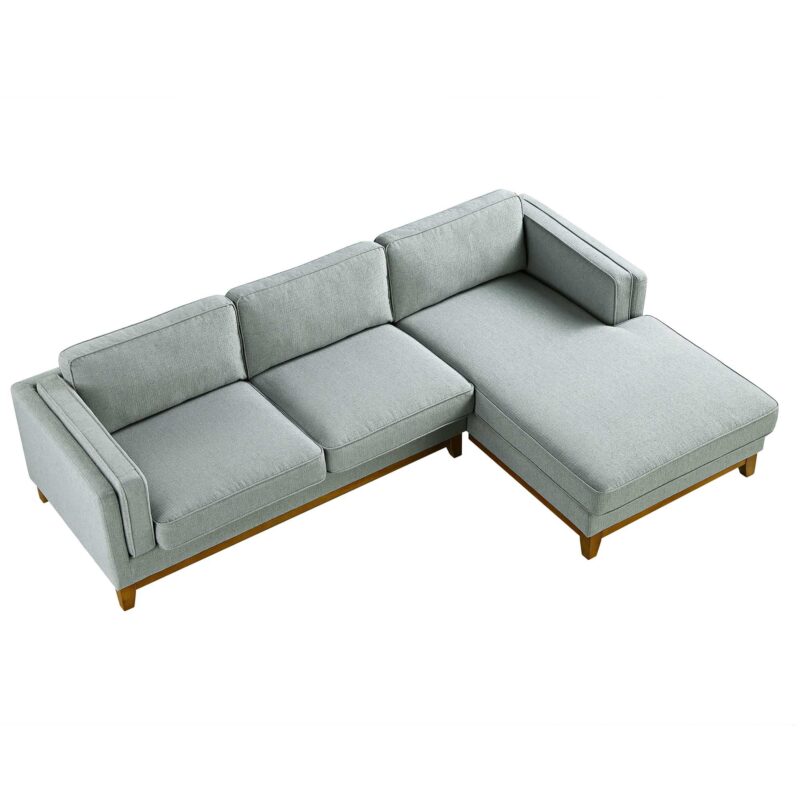Dipley Sage Woven Fabric Sofa, Grande Chaise Sofa Right Hand Facing - Image 9