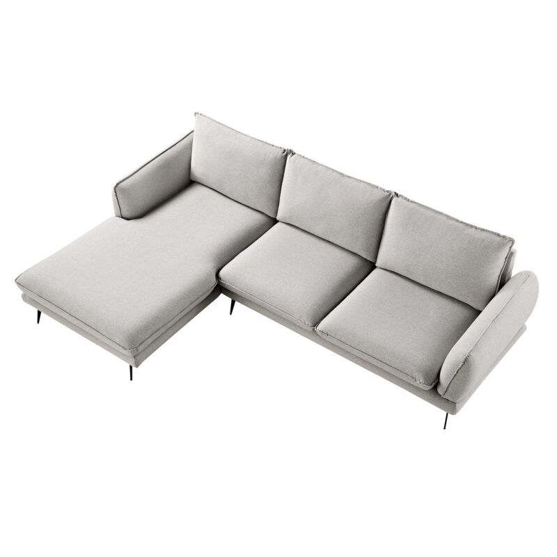 Obriel Grey Marl Fabric Sofa, Grande Chaise Sofa Left Hand Facing - Image 5
