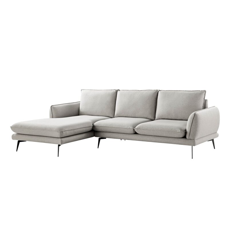 Obriel Grey Marl Fabric Sofa, Grande Chaise Sofa Left Hand Facing - Image 6