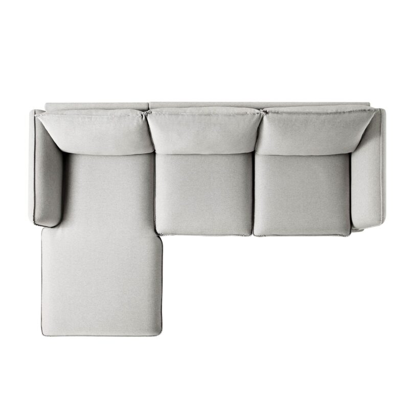 Obriel Grey Marl Fabric Sofa, Grande Chaise Sofa Left Hand Facing - Image 9