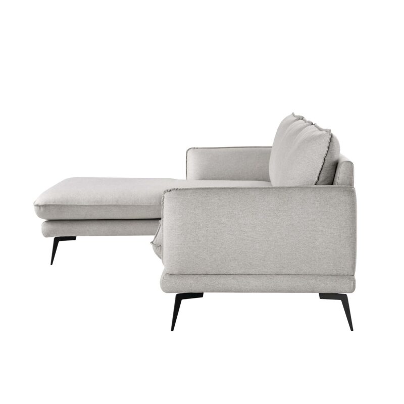 Obriel Grey Marl Fabric Sofa, Grande Chaise Sofa Left Hand Facing - Image 10