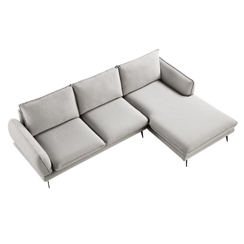 Obriel Grey Marl Fabric Sofa, Grande Chaise Sofa Right Hand Facing - Image 8