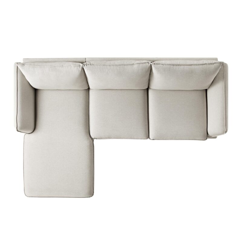Obriel Oatmeal Fabric Sofa, Grande Chaise Sofa Left Hand Facing - Image 8