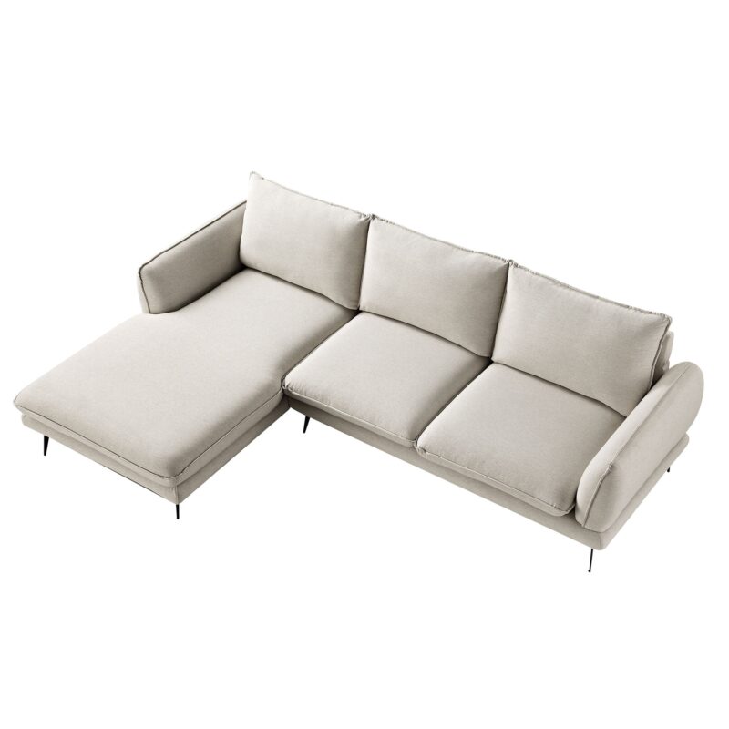 Obriel Oatmeal Fabric Sofa, Grande Chaise Sofa Left Hand Facing - Image 9