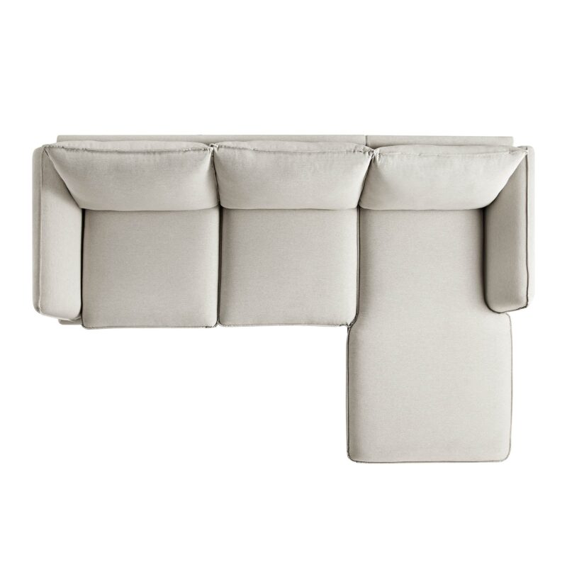 Obriel Oatmeal Fabric Sofa, Grande Chaise Sofa Right Hand Facing - Image 8