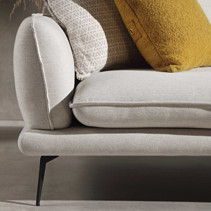 Obriel Oatmeal Fabric Sofa, Grande Chaise Sofa Right Hand Facing - Image 4