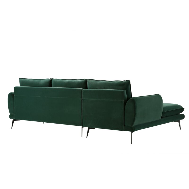 Obriel Forest Green Velvet Sofa, Grande Chaise Sofa Left Hand Facing - Image 11