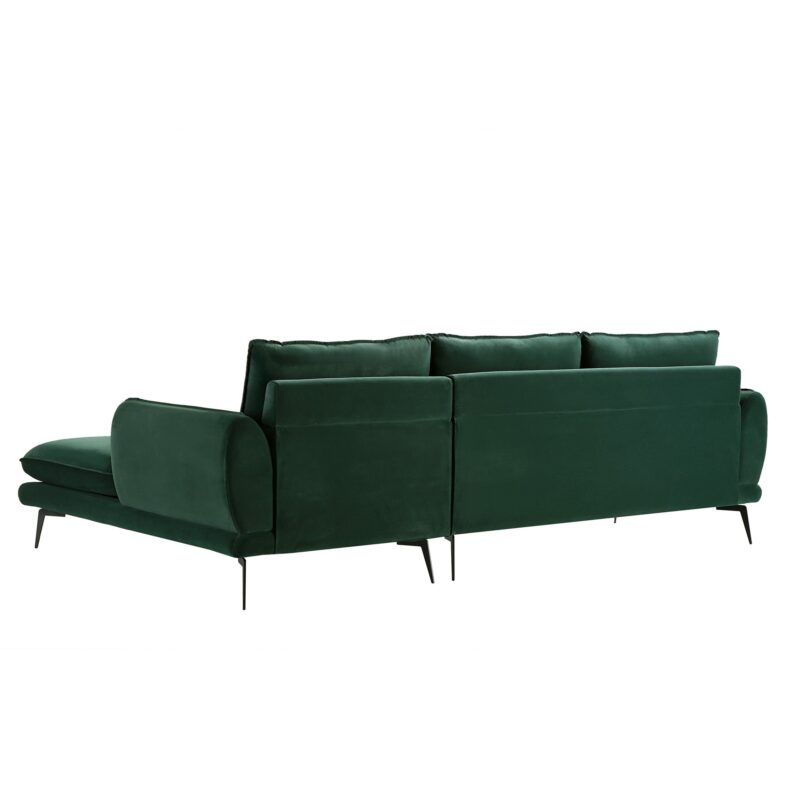 Obriel Forest Green Velvet Sofa, Grande Chaise Sofa Right Hand Facing - Image 10