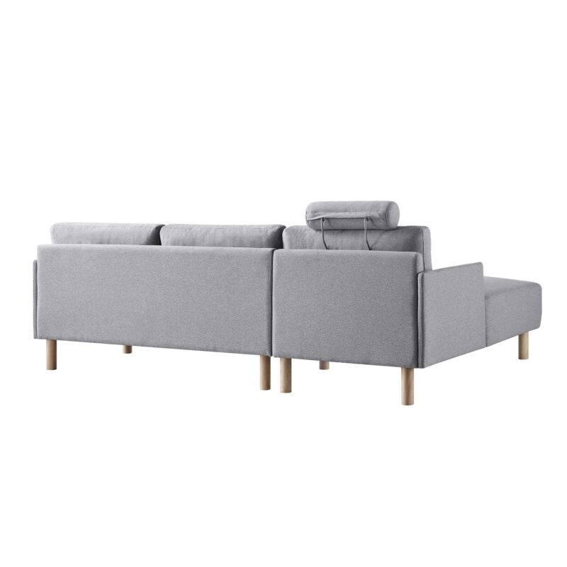 Timber Grey Marl Fabric Sofa, Large 3-Seater Chaise Sofa Left Hand Facing - Image 10