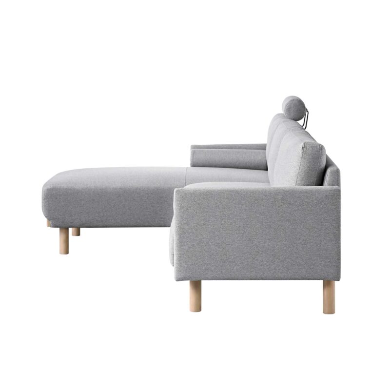 Timber Grey Marl Fabric Sofa, Large 3-Seater Chaise Sofa Left Hand Facing - Image 11