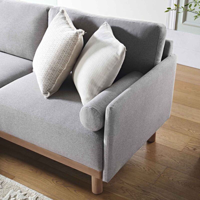 Timber Grey Marl Fabric Sofa, Large 3-Seater Chaise Sofa Left Hand Facing - Image 4