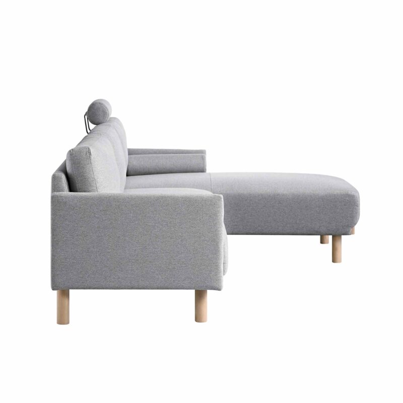 Timber Grey Marl Fabric Sofa, Large 3-Seater Chaise Sofa Right Hand Facing - Image 9