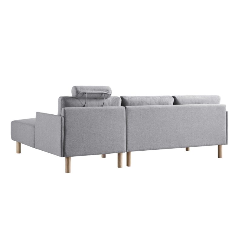 Timber Grey Marl Fabric Sofa, Large 3-Seater Chaise Sofa Right Hand Facing - Image 10