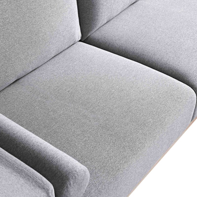 Timber Grey Marl Fabric Sofa, Large 3-Seater Chaise Sofa Right Hand Facing - Image 13