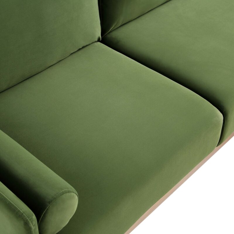 Timber Fern Green Velvet Sofa, Large 3-Seater Chaise Sofa Right Hand Facing - Image 14