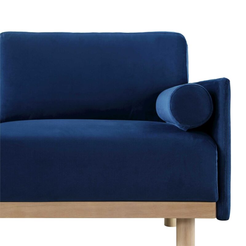 Timber Navy Blue Velvet Sofa, Large 3-Seater Chaise Sofa Left Hand Facing - Image 12