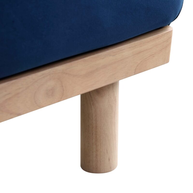 Timber Navy Blue Velvet Sofa, Large 3-Seater Chaise Sofa Left Hand Facing - Image 14