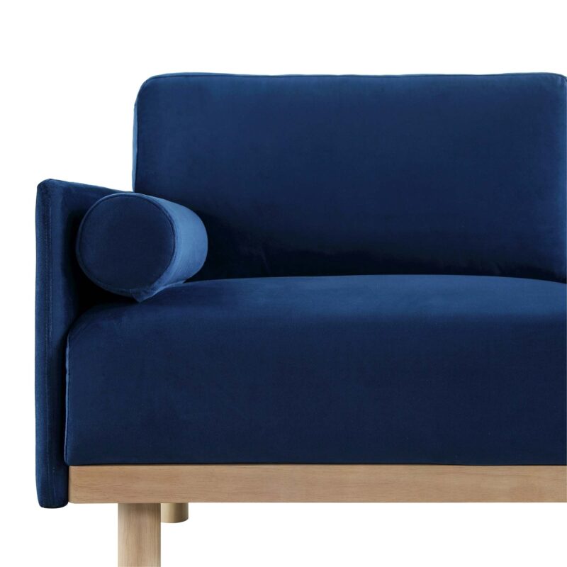 Timber Navy Blue Velvet Sofa, Large 3-Seater Chaise Sofa Right Hand Facing - Image 12