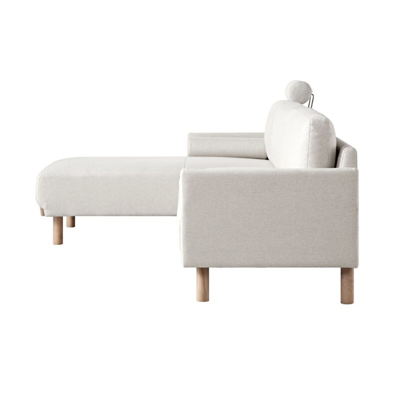 Timber Oatmeal Fabric Sofa, Large 3-Seater Chaise Sofa Left Hand Facing - Image 10