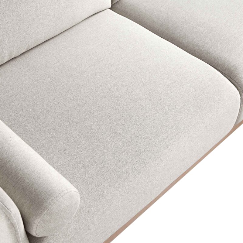Timber Oatmeal Fabric Sofa, Large 3-Seater Chaise Sofa Left Hand Facing - Image 13