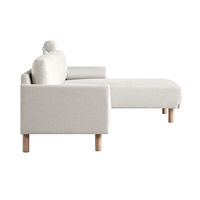 Timber Oatmeal Fabric Sofa, Large 3-Seater Chaise Sofa Right Hand Facing - Image 11