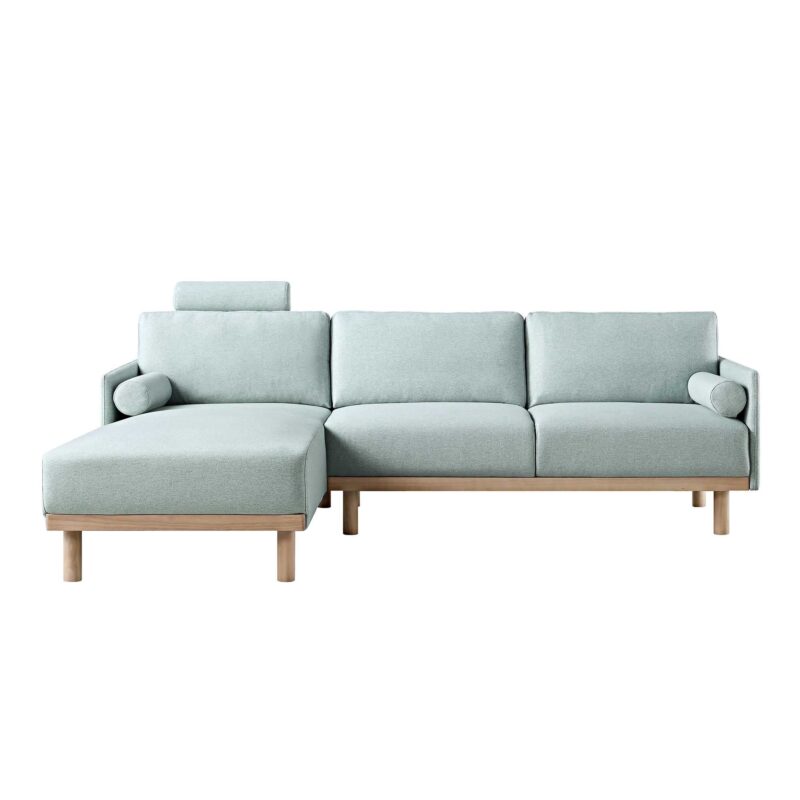 Timber Sage Green Fabric Sofa, Large 3-Seater Chaise Sofa Left Hand Facing - Image 4
