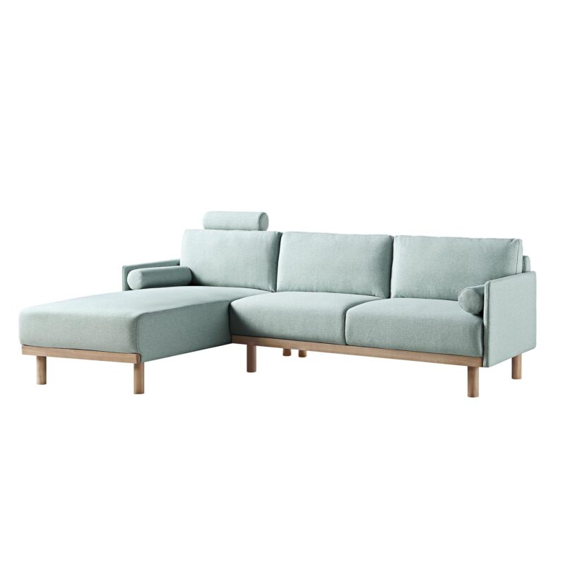 Timber Sage Green Fabric Sofa, Large 3-Seater Chaise Sofa Left Hand Facing - Image 5