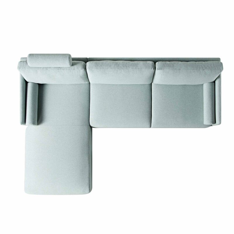 Timber Sage Green Fabric Sofa, Large 3-Seater Chaise Sofa Left Hand Facing - Image 8