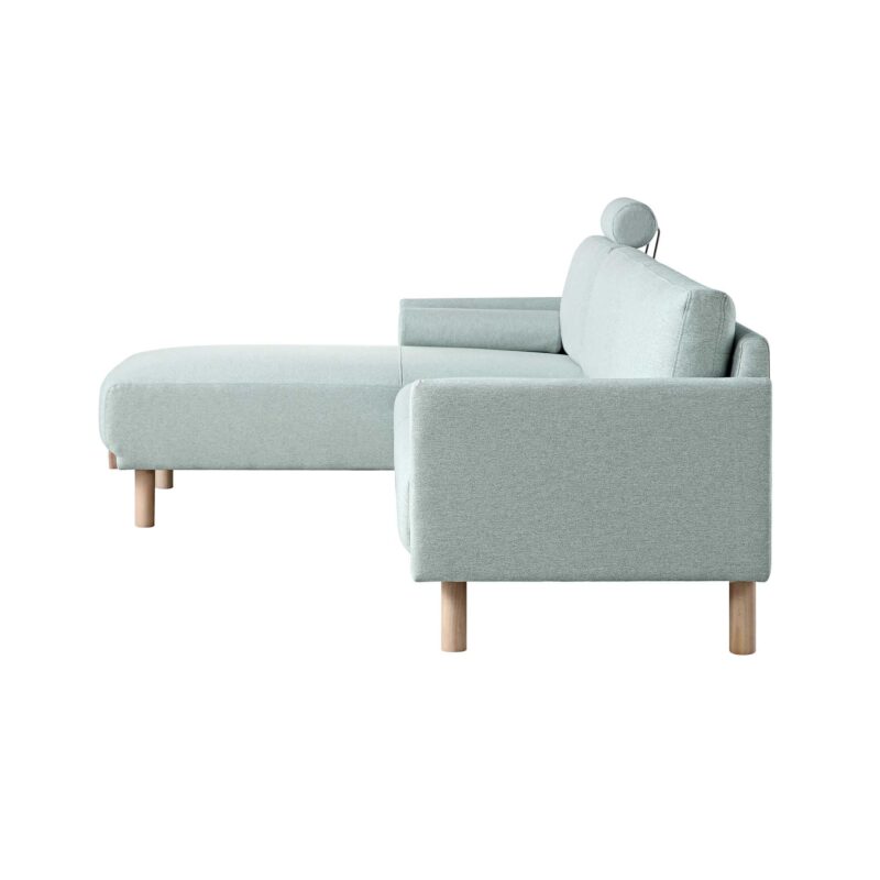 Timber Sage Green Fabric Sofa, Large 3-Seater Chaise Sofa Left Hand Facing - Image 9
