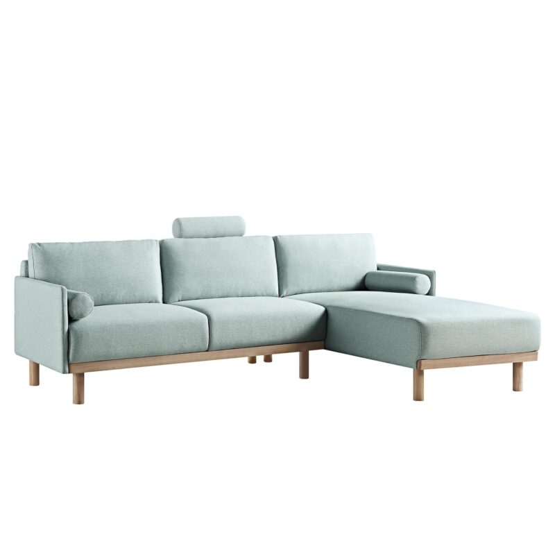Timber Sage Green Fabric Sofa, Large 3-Seater Chaise Sofa Right Hand Facing - Image 5