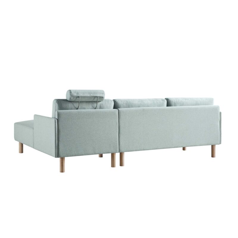 Timber Sage Green Fabric Sofa, Large 3-Seater Chaise Sofa Right Hand Facing - Image 10