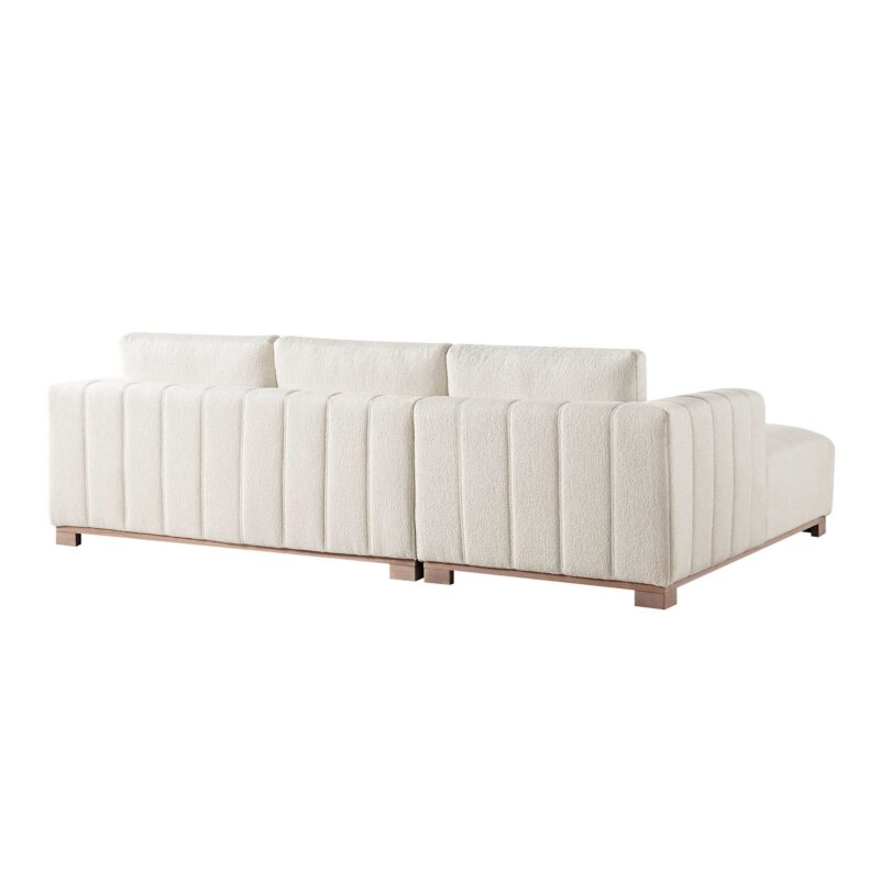 Belsize Beige Boucle Sofa with Wooden Base, Large Chaise Left Hand Facing - Image 10