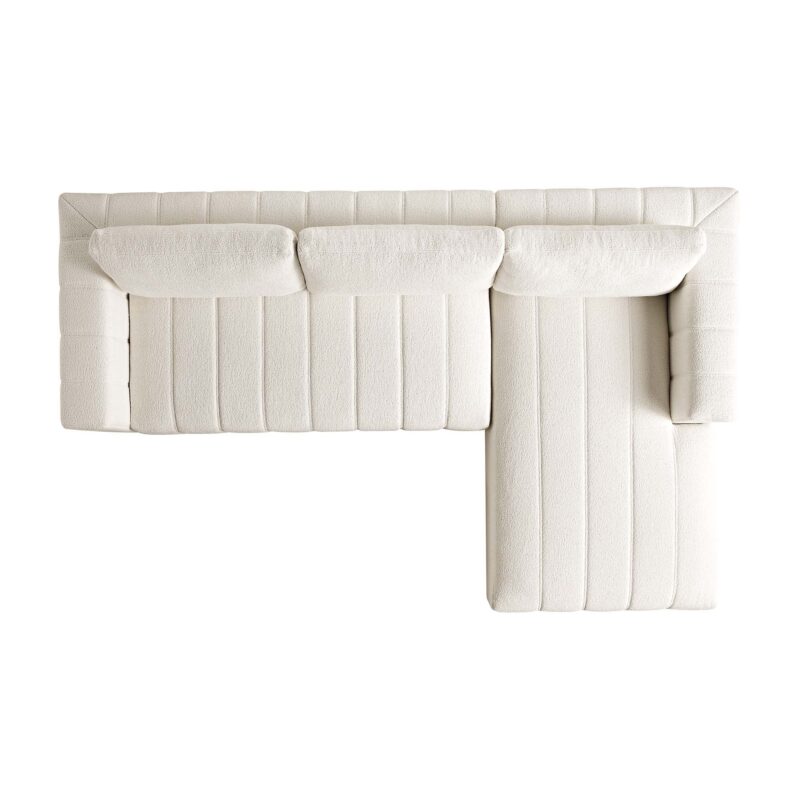 Belsize Beige Boucle Sofa with Wooden Base, Large Chaise Right Hand Facing - Image 7