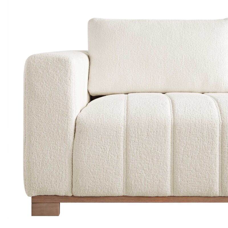 Belsize Beige Boucle Sofa with Wooden Base, Large Chaise Right Hand Facing - Image 11