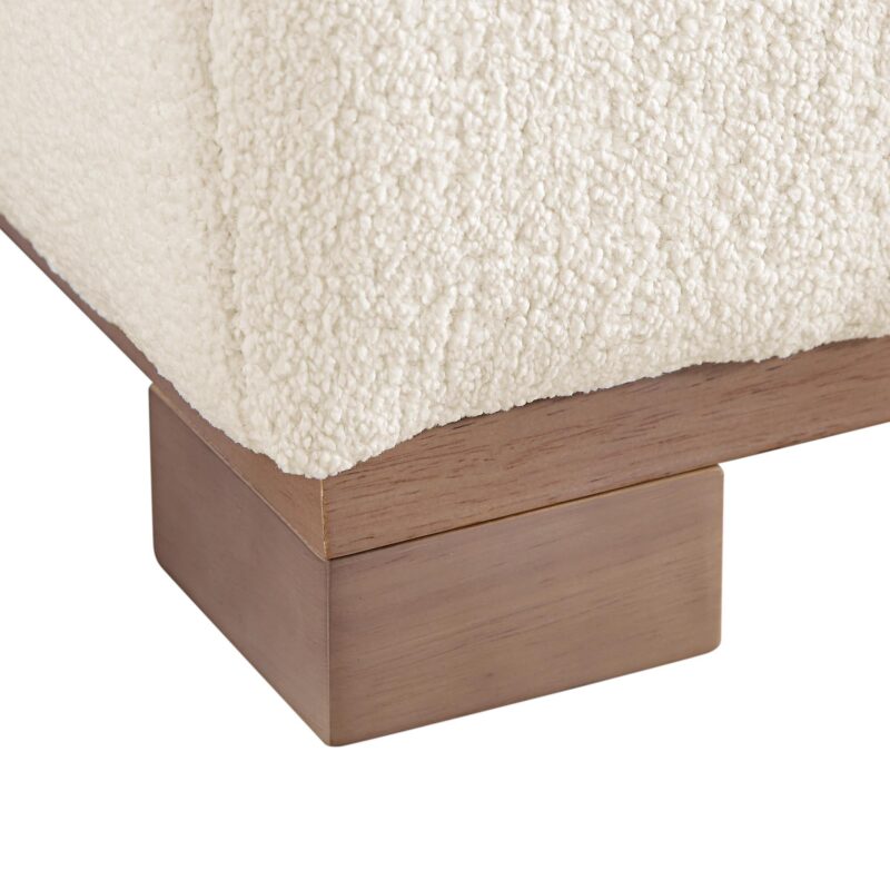 Belsize Beige Boucle Sofa with Wooden Base, Large Chaise Right Hand Facing - Image 12