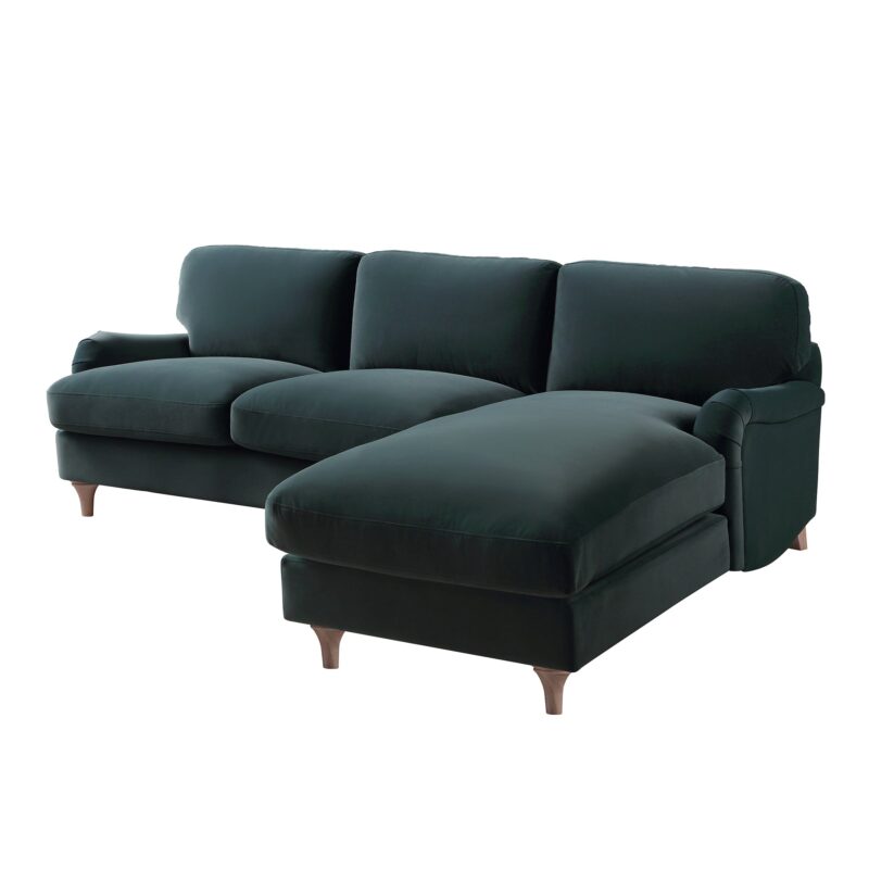 Daphnis Aegean Blue Velvet Sofa, Grande Chaise Sofa Right Hand Facing - Image 8