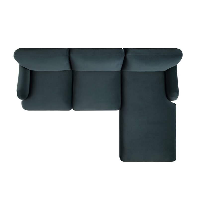 Daphnis Aegean Blue Velvet Sofa, Grande Chaise Sofa Right Hand Facing - Image 9