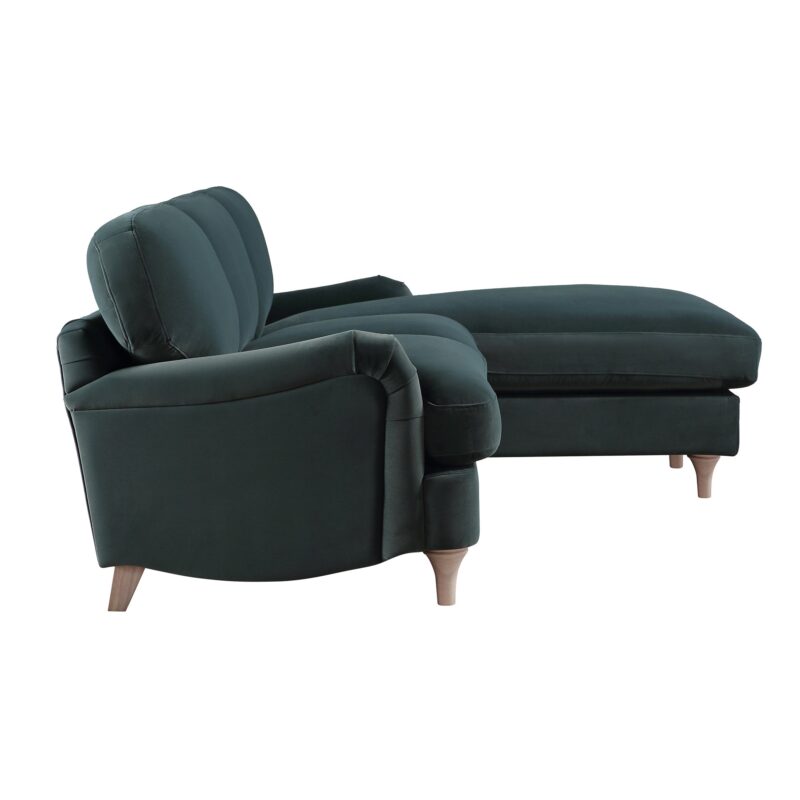 Daphnis Aegean Blue Velvet Sofa, Grande Chaise Sofa Right Hand Facing - Image 10