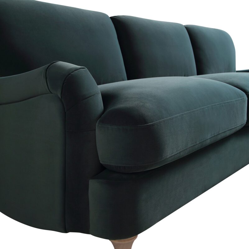 Daphnis Aegean Blue Velvet Sofa, Grande Chaise Sofa Right Hand Facing - Image 11