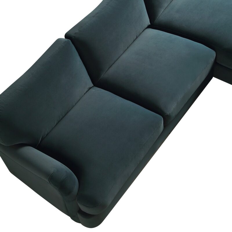 Daphnis Aegean Blue Velvet Sofa, Grande Chaise Sofa Right Hand Facing - Image 12