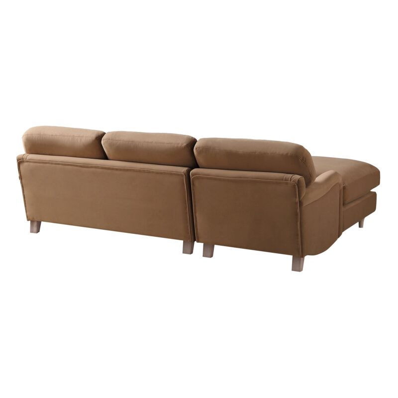 Daphnis Camel Velvet Sofa, Grande Chaise Sofa Left Hand Facing - Image 12