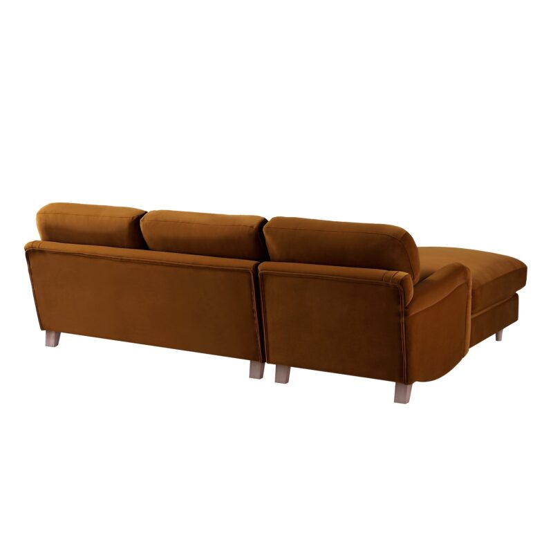 Daphnis Cinnamon Velvet Sofa, Grande Chaise Sofa Left Hand Facing - Image 12