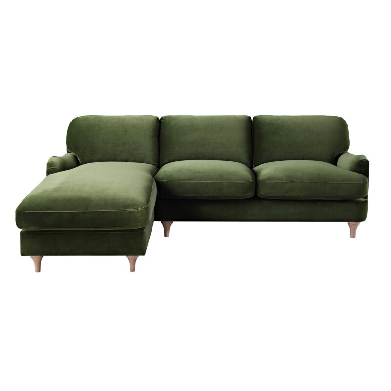 Daphnis Fern Green Velvet Sofa, Grande Chaise Sofa Left Hand Facing - Image 5