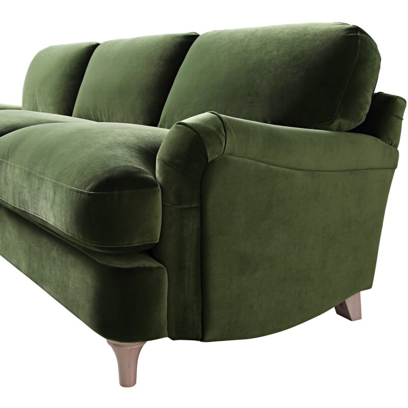Daphnis Fern Green Velvet Sofa, Grande Chaise Sofa Left Hand Facing - Image 12