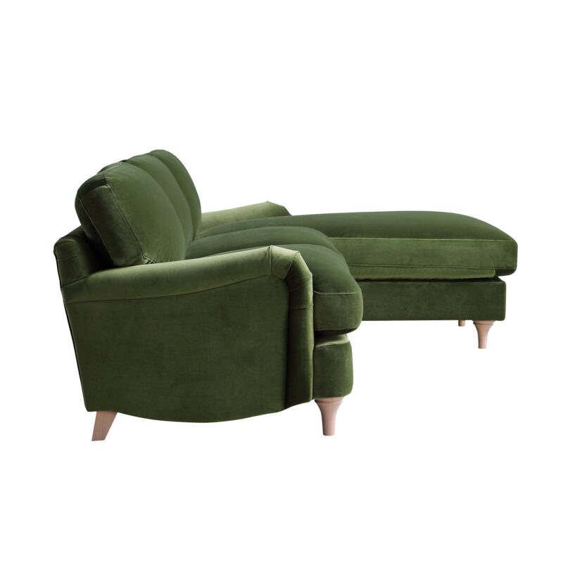 Daphnis Fern Green Velvet Sofa, Grande Chaise Sofa Right Hand Facing - Image 8
