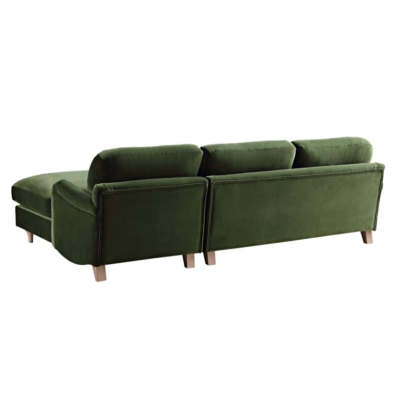 Daphnis Fern Green Velvet Sofa, Grande Chaise Sofa Right Hand Facing - Image 11