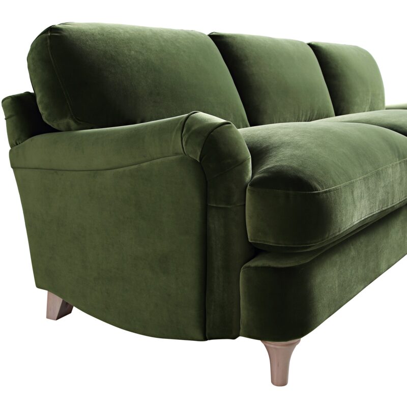 Daphnis Fern Green Velvet Sofa, Grande Chaise Sofa Right Hand Facing - Image 12