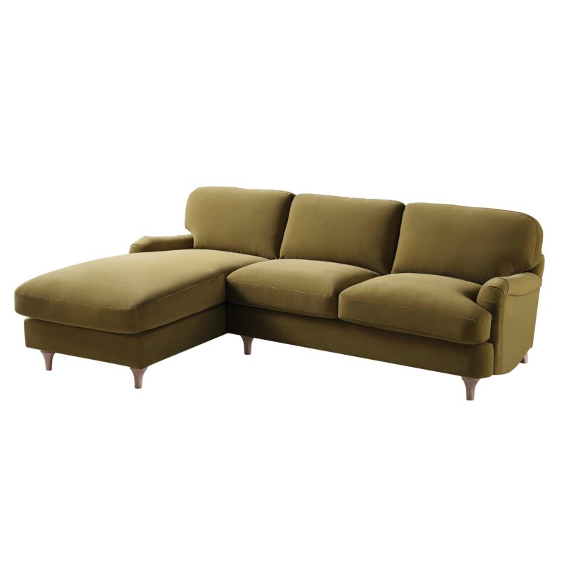 Daphnis Fudge Velvet Sofa, Grande Chaise Sofa Left Hand Facing - Image 6