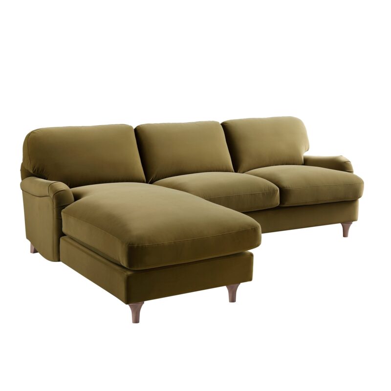 Daphnis Fudge Velvet Sofa, Grande Chaise Sofa Left Hand Facing - Image 9